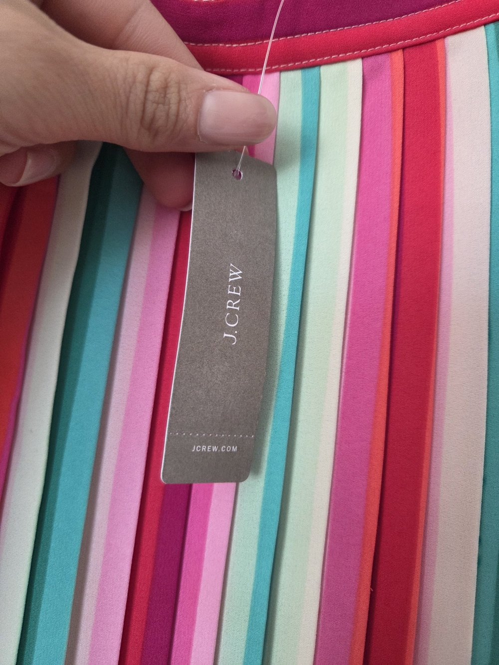 J. Crew Watermelon Colorful Striped Pleated Midi Skirt Multi-Color 6 Medium - Picture 10 of 11